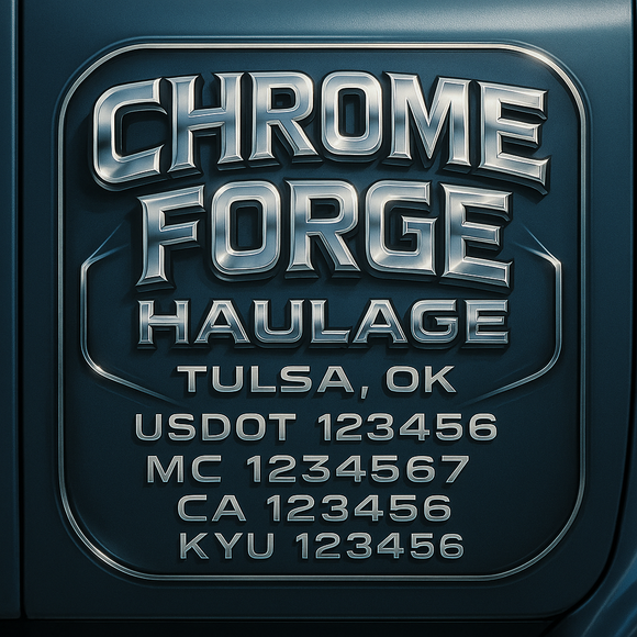 Custom Designed Truck Door Decal With Company or Trucking Name, Location, USDOT, MC, CA, KYU or GVW Sticker Sign For Compliance (2-Pack)