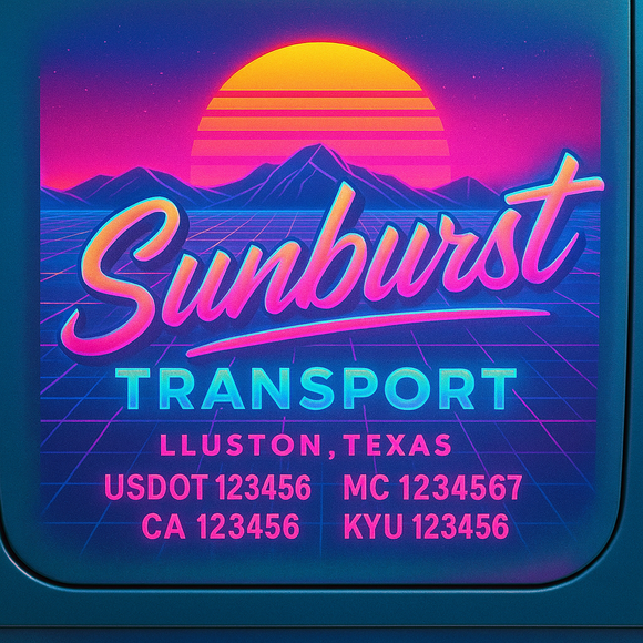 Custom Designed Truck Door Decal With Company or Trucking Name, Location, USDOT, MC, CA, KYU or GVW Sticker Sign For Compliance (2-Pack)