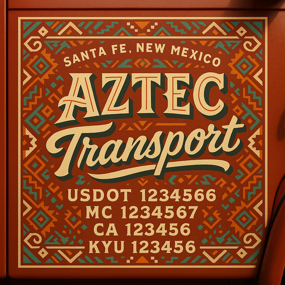 Custom Designed Truck Door Decal With Company or Trucking Name, Location, USDOT, MC, CA, KYU or GVW Sticker Sign For Compliance (2-Pack)