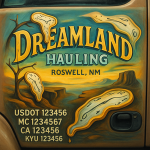 Custom Designed Truck Door Decal With Company or Trucking Name, Location, USDOT, MC, CA, KYU or GVW Sticker Sign For Compliance (2-Pack)