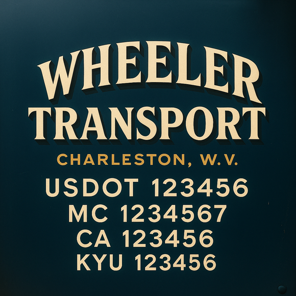 Custom Designed Truck Door Decal With Company or Trucking Name, Location, USDOT, MC, CA, KYU or GVW Sticker Sign For Compliance (2-Pack)