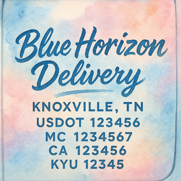 Custom Designed Truck Door Decal With Company or Trucking Name, Location, USDOT, MC, CA, KYU or GVW Sticker Sign For Compliance (2-Pack)