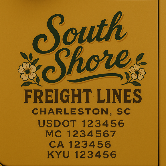 Custom Designed Truck Door Decal With Company or Trucking Name, Location, USDOT, MC, CA, KYU or GVW Sticker Sign For Compliance (2-Pack)