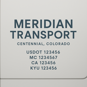 Custom Designed Truck Door Decal With Company or Trucking Name, Location, USDOT, MC, CA, KYU or GVW Sticker Sign For Compliance (2-Pack)