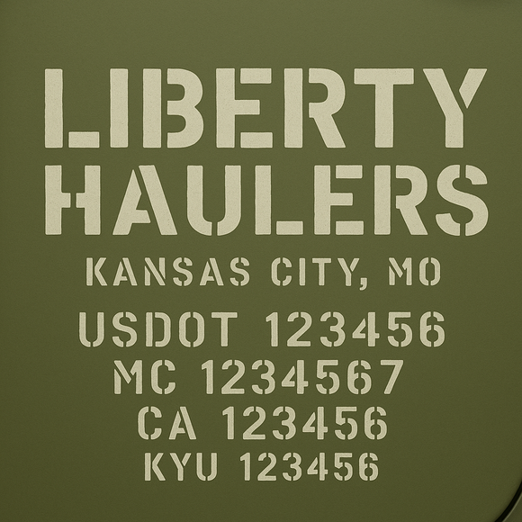 Custom Designed Truck Door Decal With Company or Trucking Name, Location, USDOT, MC, CA, KYU or GVW Sticker Sign For Compliance (2-Pack)
