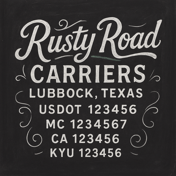 Custom Designed Truck Door Decal With Company or Trucking Name, Location, USDOT, MC, CA, KYU or GVW Sticker Sign For Compliance (2-Pack)