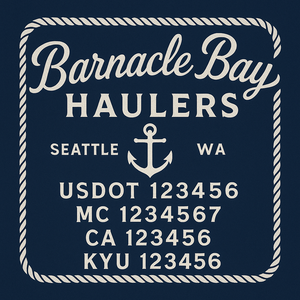Custom Designed Truck Door Decal With Company or Trucking Name, Location, USDOT, MC, CA, KYU or GVW Sticker Sign For Compliance (2-Pack)