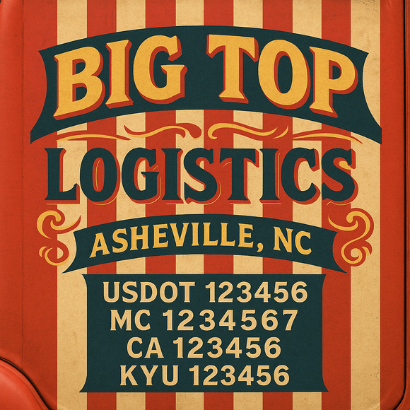 Custom Designed Truck Door Decal With Company or Trucking Name, Location, USDOT, MC, CA, KYU or GVW Sticker Sign For Compliance (2-Pack)
