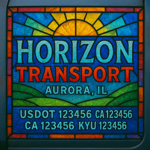Custom Designed Truck Door Decal With Company or Trucking Name, Location, USDOT, MC, CA, KYU or GVW Sticker Sign For Compliance (2-Pack)