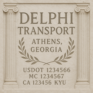 Custom Designed Truck Door Decal With Company or Trucking Name, Location, USDOT, MC, CA, KYU or GVW Sticker Sign For Compliance (2-Pack)