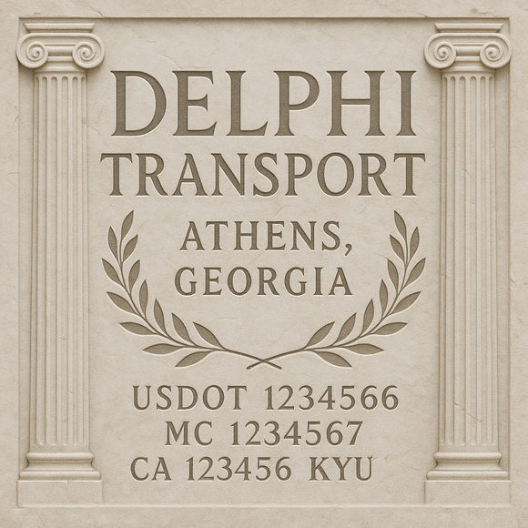Custom Designed Truck Door Decal With Company or Trucking Name, Location, USDOT, MC, CA, KYU or GVW Sticker Sign For Compliance (2-Pack)