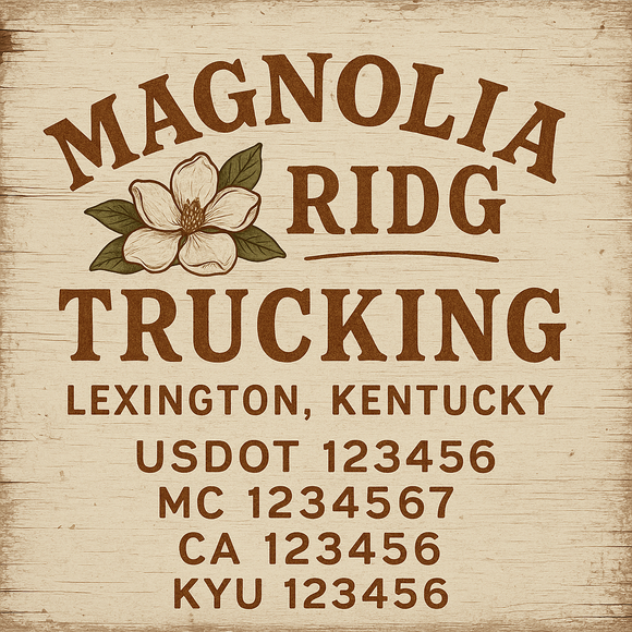 Custom Designed Truck Door Decal With Company or Trucking Name, Location, USDOT, MC, CA, KYU or GVW Sticker Sign For Compliance (2-Pack)