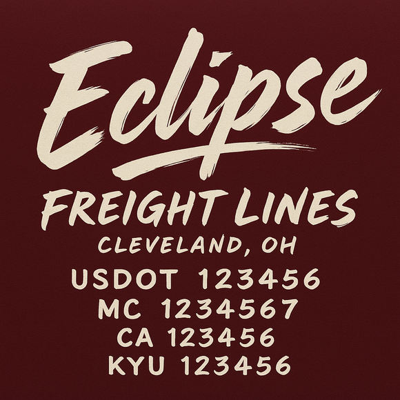 Custom Designed Truck Door Decal With Company or Trucking Name, Location, USDOT, MC, CA, KYU or GVW Sticker Sign For Compliance (2-Pack)