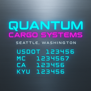 Custom Designed Truck Door Decal With Company or Trucking Name, Location, USDOT, MC, CA, KYU or GVW Sticker Sign For Compliance (2-Pack)