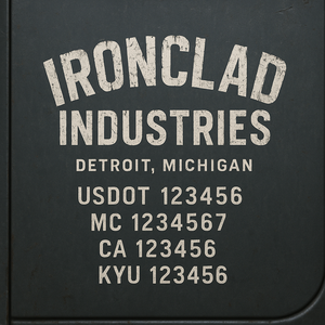 Custom Designed Truck Door Decal With Company or Trucking Name, Location, USDOT, MC, CA, KYU or GVW Sticker Sign For Compliance (2-Pack)