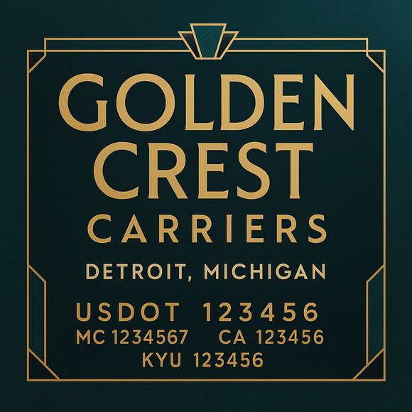 Custom Designed Truck Door Decal With Company or Trucking Name, Location, USDOT, MC, CA, KYU or GVW Sticker Sign For Compliance (2-Pack)
