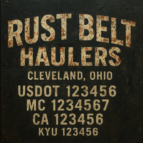 Custom Designed Truck Door Decal With Company or Trucking Name, Location, USDOT, MC, CA, KYU or GVW Sticker Sign For Compliance (2-Pack)