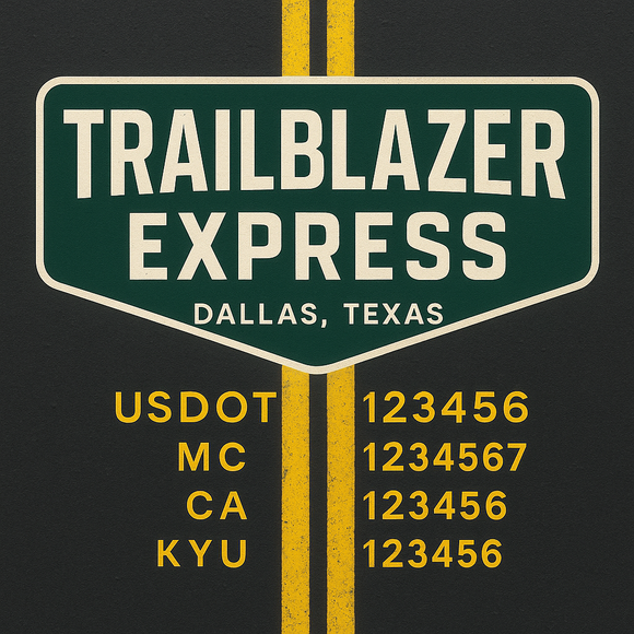 Custom Designed Truck Door Decal With Company or Trucking Name, Location, USDOT, MC, CA, KYU or GVW Sticker Sign For Compliance (2-Pack)