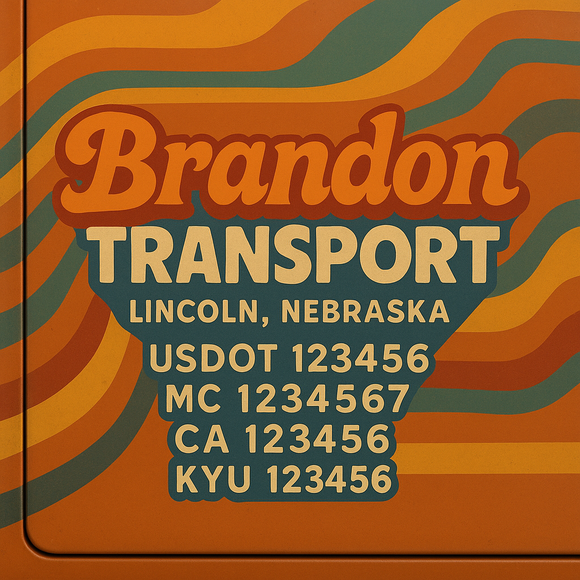 Custom Designed Truck Door Decal With Company or Trucking Name, Location, USDOT, MC, CA, KYU or GVW Sticker Sign For Compliance (2-Pack)