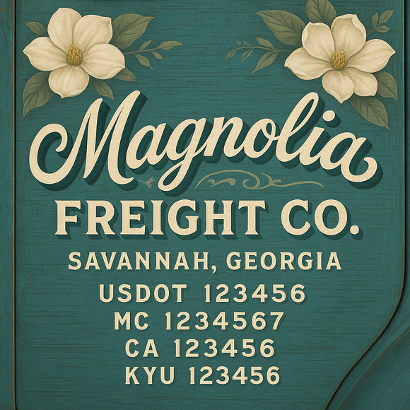 Custom Designed Truck Door Decal With Company or Trucking Name, Location, USDOT, MC, CA, KYU or GVW Sticker Sign For Compliance (2-Pack)