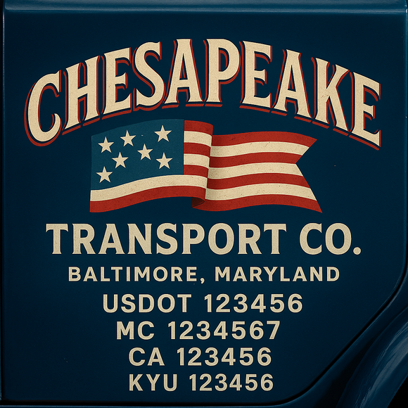 Custom Designed Truck Door Decal With Company or Trucking Name, Location, USDOT, MC, CA, KYU or GVW Sticker Sign For Compliance (2-Pack)