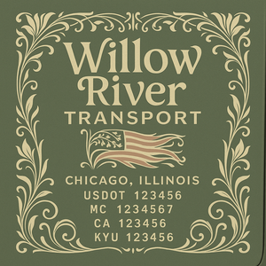Custom Designed Truck Door Decal With Company or Trucking Name, Location, USDOT, MC, CA, KYU or GVW Sticker Sign For Compliance (2-Pack)