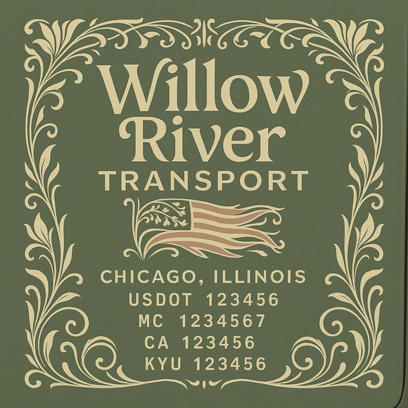 Custom Designed Truck Door Decal With Company or Trucking Name, Location, USDOT, MC, CA, KYU or GVW Sticker Sign For Compliance (2-Pack)