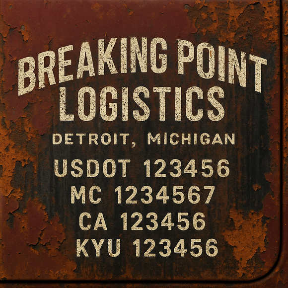 Custom Designed Truck Door Decal With Company or Trucking Name, Location, USDOT, MC, CA, KYU or GVW Sticker Sign For Compliance (2-Pack)