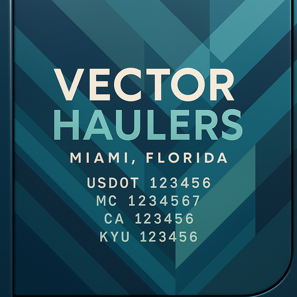 Custom Designed Truck Door Decal With Company or Trucking Name, Location, USDOT, MC, CA, KYU or GVW Sticker Sign For Compliance (2-Pack)