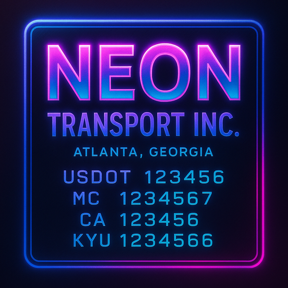 Custom Designed Truck Door Decal With Company or Trucking Name, Location, USDOT, MC, CA, KYU or GVW Sticker Sign For Compliance (2-Pack)