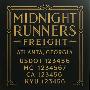 Custom Designed Truck Door Decal With Company or Trucking Name, Location, USDOT, MC, CA, KYU or GVW Sticker Sign For Compliance (2-Pack)
