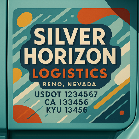 Custom Designed Truck Door Decal With Company or Trucking Name, Location, USDOT, MC, CA, KYU or GVW Sticker Sign For Compliance (2-Pack)