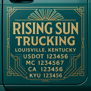 Custom Designed Truck Door Decal With Company or Trucking Name, Location, USDOT, MC, CA, KYU or GVW Sticker Sign For Compliance (2-Pack)