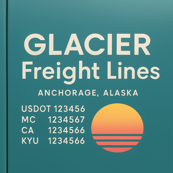 Custom Designed Truck Door Decal With Company or Trucking Name, Location, USDOT, MC, CA, KYU or GVW Sticker Sign For Compliance (2-Pack)