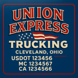 Custom Designed Truck Door Decal With Company or Trucking Name, Location, USDOT, MC, CA, KYU or GVW Sticker Sign For Compliance (2-Pack)
