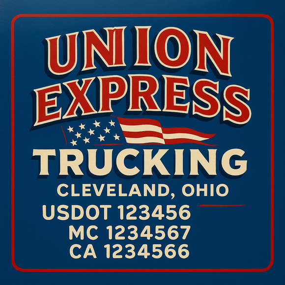 Custom Designed Truck Door Decal With Company or Trucking Name, Location, USDOT, MC, CA, KYU or GVW Sticker Sign For Compliance (2-Pack)