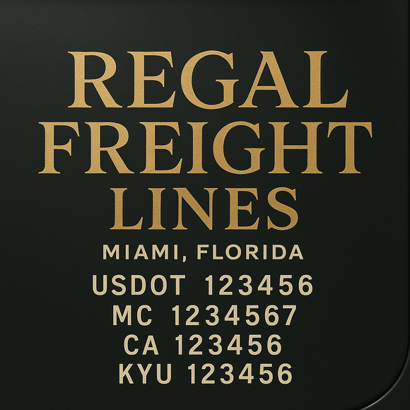 Custom Designed Truck Door Decal With Company or Trucking Name, Location, USDOT, MC, CA, KYU or GVW Sticker Sign For Compliance (2-Pack)