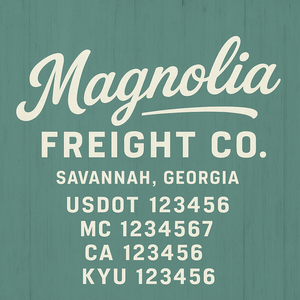 Custom Designed Truck Door Decal With Company or Trucking Name, Location, USDOT, MC, CA, KYU or GVW Sticker Sign For Compliance (2-Pack)