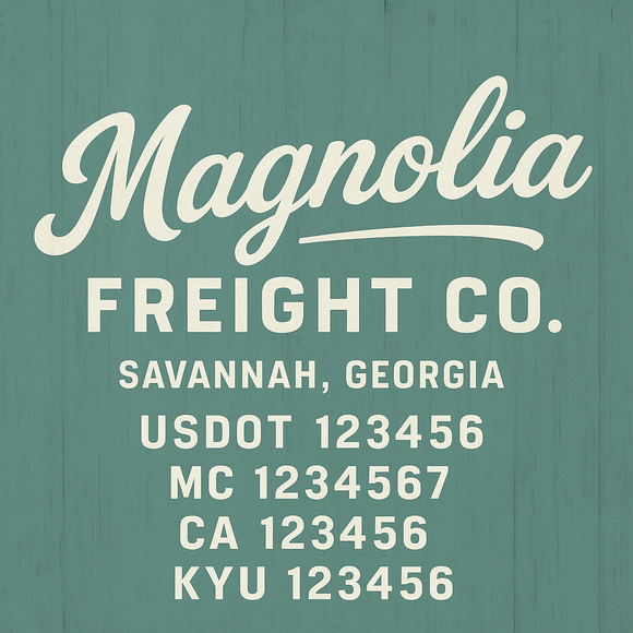 Custom Designed Truck Door Decal With Company or Trucking Name, Location, USDOT, MC, CA, KYU or GVW Sticker Sign For Compliance (2-Pack)