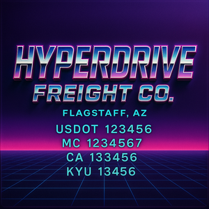 Custom Designed Truck Door Decal With Company or Trucking Name, Location, USDOT, MC, CA, KYU or GVW Sticker Sign For Compliance (2-Pack)