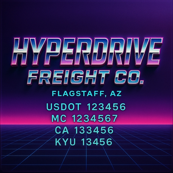 Custom Designed Truck Door Decal With Company or Trucking Name, Location, USDOT, MC, CA, KYU or GVW Sticker Sign For Compliance (2-Pack)