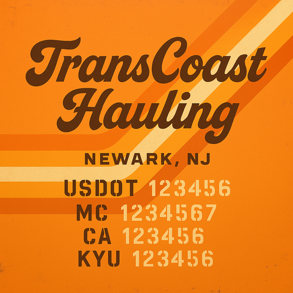 Custom Designed Truck Door Decal With Company or Trucking Name, Location, USDOT, MC, CA, KYU or GVW Sticker Sign For Compliance (2-Pack)