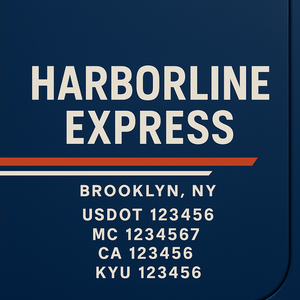 Custom Designed Truck Door Decal With Company or Trucking Name, Location, USDOT, MC, CA, KYU or GVW Sticker Sign For Compliance (2-Pack)