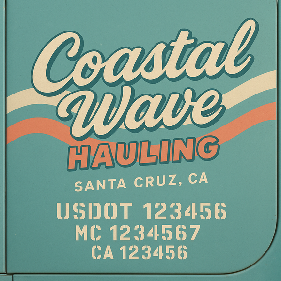 Custom Designed Truck Door Decal With Company or Trucking Name, Location, USDOT, MC, CA, KYU or GVW Sticker Sign For Compliance (2-Pack)