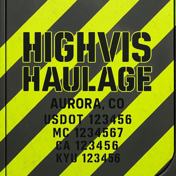 Custom Designed Truck Door Decal With Company or Trucking Name, Location, USDOT, MC, CA, KYU or GVW Sticker Sign For Compliance (2-Pack)