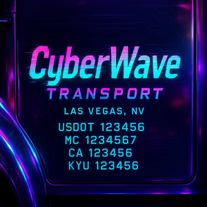 Custom Designed Truck Door Decal With Company or Trucking Name, Location, USDOT, MC, CA, KYU or GVW Sticker Sign For Compliance (2-Pack)
