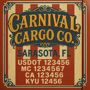 Custom Designed Truck Door Decal With Company or Trucking Name, Location, USDOT, MC, CA, KYU or GVW Sticker Sign For Compliance (2-Pack)