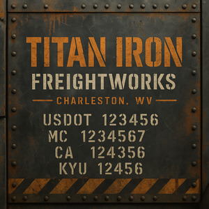 Custom Designed Truck Door Decal With Company or Trucking Name, Location, USDOT, MC, CA, KYU or GVW Sticker Sign For Compliance (2-Pack)