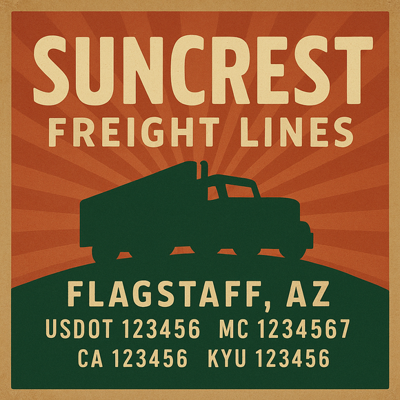 Custom Designed Truck Door Decal With Company or Trucking Name, Location, USDOT, MC, CA, KYU or GVW Sticker Sign For Compliance (2-Pack)