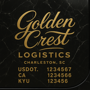 Custom Designed Truck Door Decal With Company or Trucking Name, Location, USDOT, MC, CA, KYU or GVW Sticker Sign For Compliance (2-Pack)